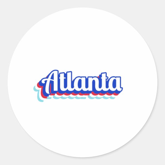 Vintage Atlanta Ronde Sticker (Voorkant)