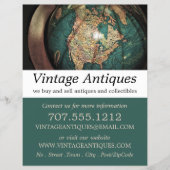 Vintage Atlas Globe, Antiquair, Winkel Flyer (Voorkant)