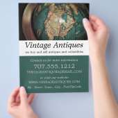 Vintage Atlas Globe, Antiquair, Winkel Flyer (Hand)