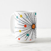 Vintage Atomic Dot Retro Koffiemok (Voorkant links)