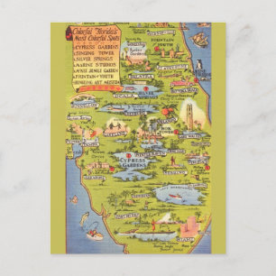 Vintage attractiekaart Florida  Briefkaart