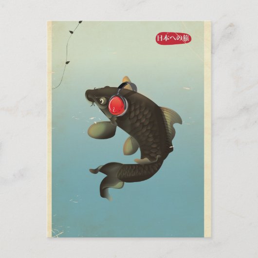 Vintage Audio Koi Briefkaart (Voorkant)