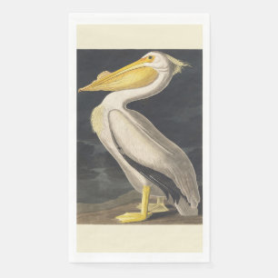 Vintage Audubon Amerikaanse Witte Pelikaan Vogelku Servet