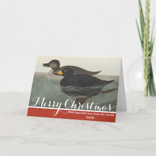 Vintage Audubon Amerikaanse Zwarte Eend Vogelkunst Feestdagen Kaart