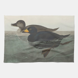 Vintage Audubon Amerikaanse Zwarte Eend Vogelkunst Theedoek