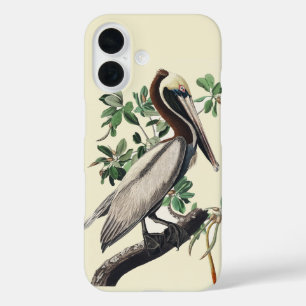 Vintage Audubon Bruine Pelikaan Kustvogel Kunst iPhone 16 Hoesje