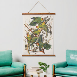 Vintage Audubon Carolina Parkiet Vogel Kunst Hangend Wandkleed