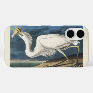 Vintage Audubon Grote Witte Reiger Vogelkunst iPhone 16 Hoesje