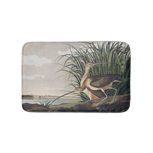 Vintage Audubon Langbekwulp Vogelkunst Badmat (Voorkant)