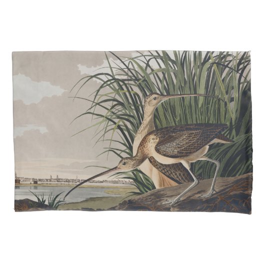 Vintage Audubon Langbekwulp Vogelkunst Kussensloop (Voorkant)