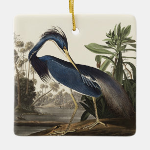 Vintage Audubon Louisianaanse Reiger Vogel Kunst Keramisch Ornament