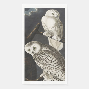 Vintage Audubon Sneeuwuil Nacht Vogel Kunst Servet