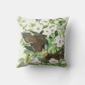 Vintage Audubon Treurduif Vogel Bloem Kunst Kussen (Achterkant)
