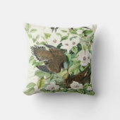 Vintage Audubon Treurduif Vogel Bloem Kunst Kussen (Voorkant)