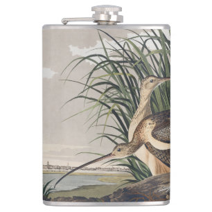 Vintage Audubon-wandsnavelbekstrandloper-vogelkuns Heupfles