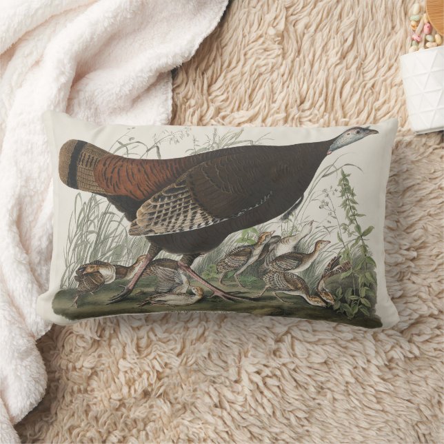 Vintage Audubon Wilde Kalkoense Hen & Jong Kunst Kussen (Deken)