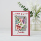 Vintage August Bloem Gladiolus Bloemstuk Briefkaart (Staand voorkant)