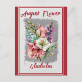 Vintage August Bloem Gladiolus Bloemstuk Briefkaart (Voorkant)
