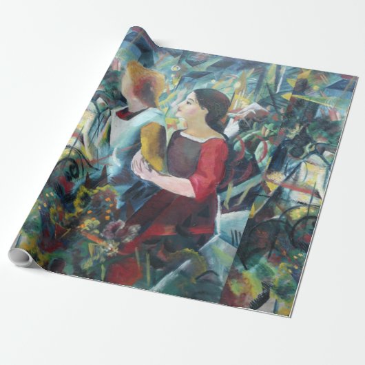 Vintage August Macke Two Girls Cadeaupapier (Uitgerold)