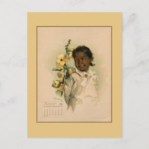 Vintage augustus 1891 mooie kinderen tekenen briefkaart