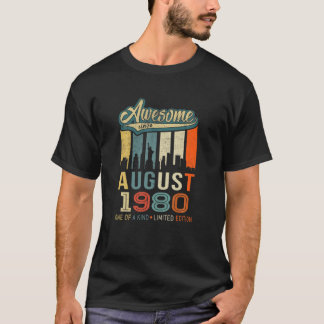 Vintage augustus 1980 Design 40 jaar oud en 40e ge T-shirt