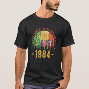 Vintage augustus 1984 38 jaar oude 38e verjaardag t-shirt