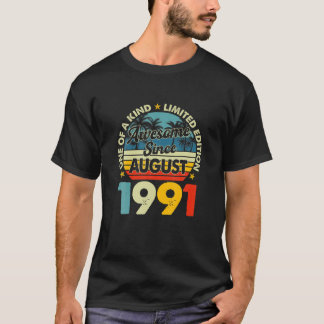 Vintage augustus 1991 30 jaar oude retrocessie 30e t-shirt