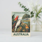 Vintage Australia Parrots Wildlife Briefkaart (Staand voorkant)