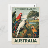 Vintage Australia Parrots Wildlife Briefkaart (Voorkant / Achterkant)