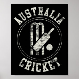 Vintage Australië Cricket Logo Poster