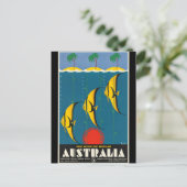 Vintage - Australië Reisposter Briefkaart (Staand voorkant)