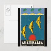 Vintage - Australië Reisposter Briefkaart (Voorkant / Achterkant)