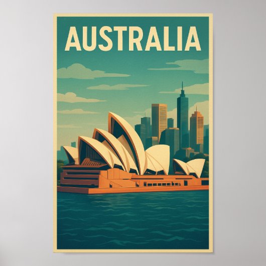 Vintage Australië Sydney Opera House Poster (Voorkant)