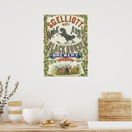 Vintage Australische brouwerij Adverteren Poster (Keuken)
