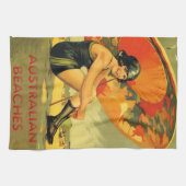 Vintage Australische stranden Poster Theedoek (Horizontaal)
