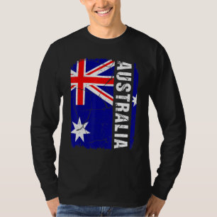 Vintage Australische Vlag Australië Trots Roots Er T-shirt