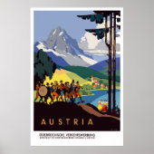 Vintage Austria Alps Travel Poster (Voorkant)