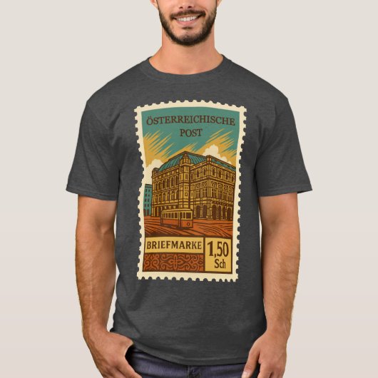 Vintage Austria Postage Stamp Shirt (Voorkant)