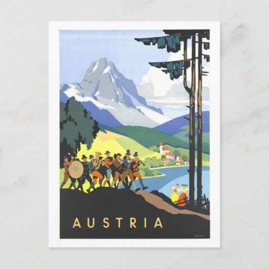 Vintage Austria Travel Poster Briefkaart (Voorkant)