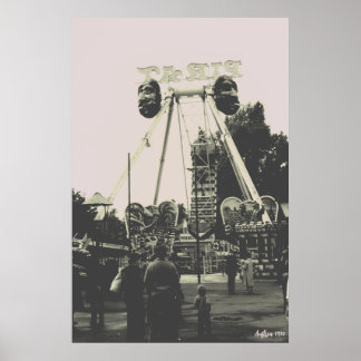 Vintage Austria Vienna Prater amusement park Poster