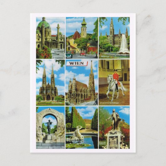 Vintage Austria, Wien, Vienna, Multiview Briefkaart (Voorkant)