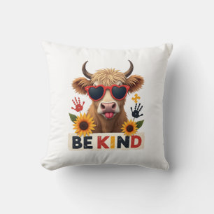 Vintage Autisme Hoogland Koei Wees Aardig Regenboo Kussen