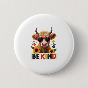 Vintage Autisme Hoogland Koei Wees Aardig Regenboo Ronde Button 5,7 Cm