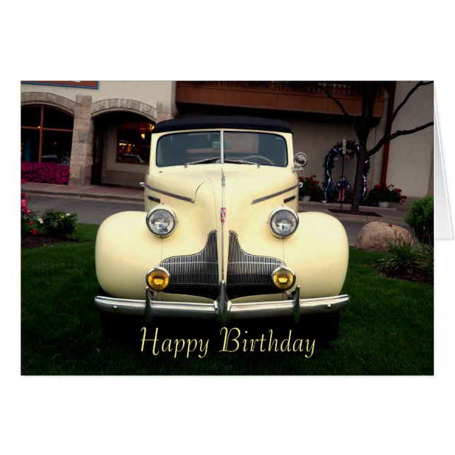Vintage-auto 092 - Birthday-kaart (Voorkant Horizontaal)