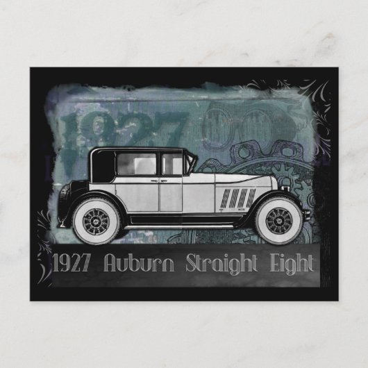 Vintage-auto 1927 Auburn recht acht Briefkaart (Voorkant)