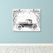 Vintage-auto 2 canvas afdruk (Insitu (Houten vloer))
