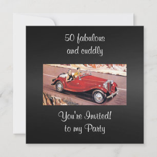 Vintage Auto 50 Fabulous en schattige verjaardagsf Kaart