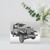 Vintage-auto Briefkaart (Staand voorkant)