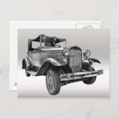 Vintage-auto Briefkaart (Voorkant / Achterkant)