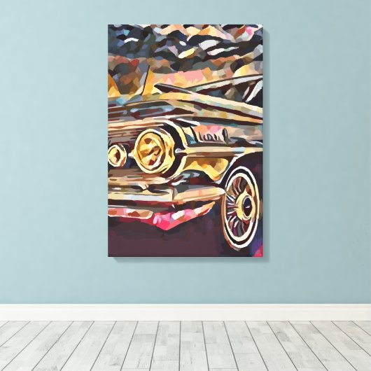 Vintage-auto Canvas Afdruk (Insitu (Houten vloer))
